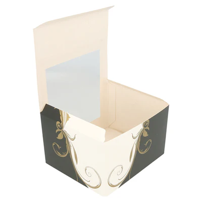 BOÎTES PÂTISSERIES AVEC FENÊTRE THEPACK 'CLASSIC' 11x13x8 CM BLANC CARTON NANO-MICRO (800 UNITÉS) - REF. 204.74 - Image 3
