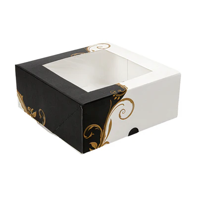 BOÎTES PATISSERIES AVEC FENÊTRE THEPACK 'CLASSIC' 18x18x7,5 CM BLANC CARTON NANO-MICRO (200 UNITÉS) - REF. 204.69