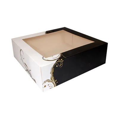 BOÎTES PÂTISSERIES AVEC FENÊTRE THEPACK 'CLASSIC' 32x32x10 CM BLANC CARTON NANO-MICRO (100 UNITÉS) - REF. 204.73 - Image 2