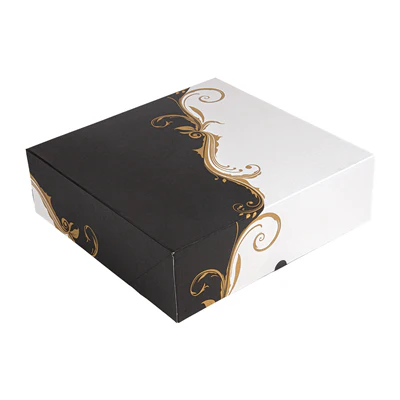 BOÎTES PATISSERIES SANS FENÊTRE THEPACK 'CLASSIC' 32x32x10 CM BLANC CARTON NANO-MICRO (100 UNITÉS) - REF. 204.68
