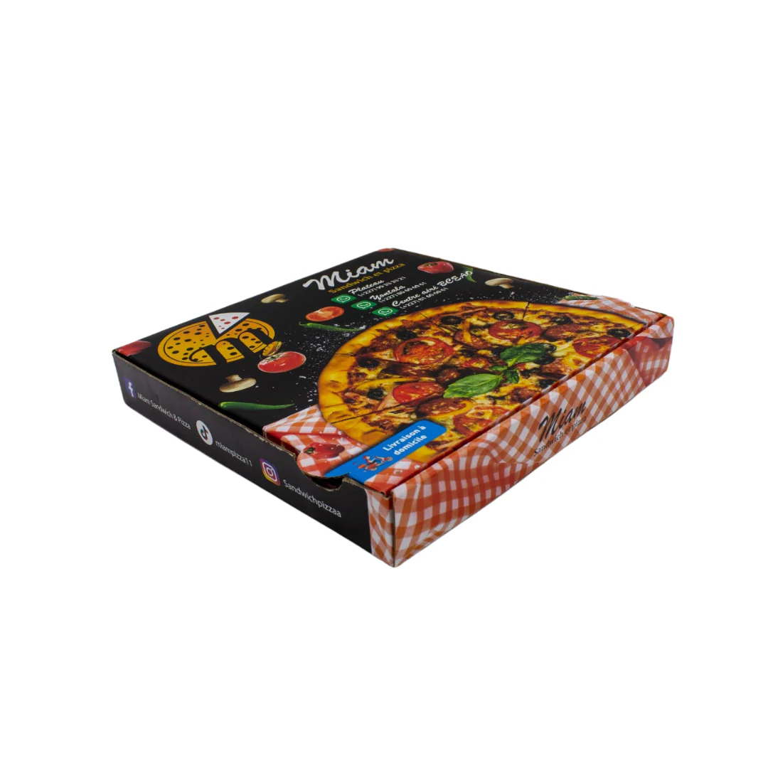 Boîtes pizza Kraft Blanc personnalisées (Grandes tailles)