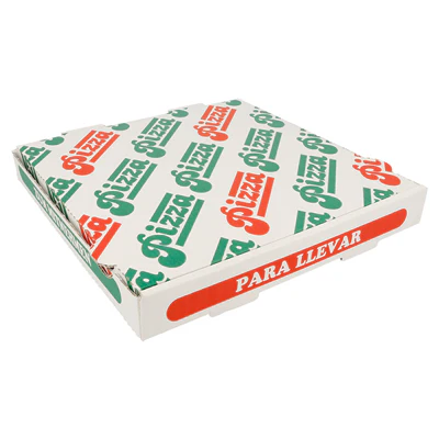 BOÎTES À PIZZA 100% VIERGES 340 G/M2 26x26x3,5 CM BLANC CARTON MICROCANAL (100 UNITÉS) - REF. 255.62