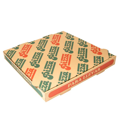 BOÎTES À PIZZA 350 G/M2 29x29x3,5 CM NATUREL CARTON MICROCANAL (100 UNITÉS) - REF. 148.21