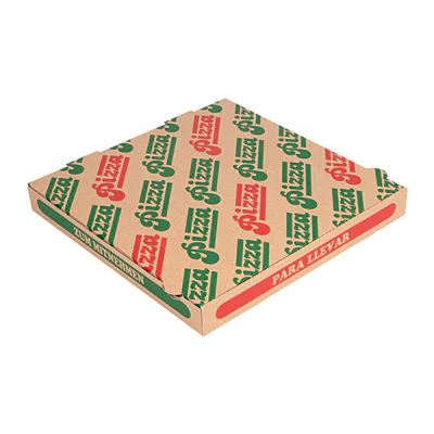 BOÎTES PIZZA 33x33x3,8 CM NATUREL CARTON MICROCANAL (100 UNITÉS) - REF. 235.39