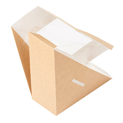 BOÎTES SANDWICH AVEC FENÊTRE THEPACK 12,4x12,4x5,5 CM NATUREL CARTON NANO-MICRO + OPP (500 UNITÉS) - REF. 253.56 - Image 3