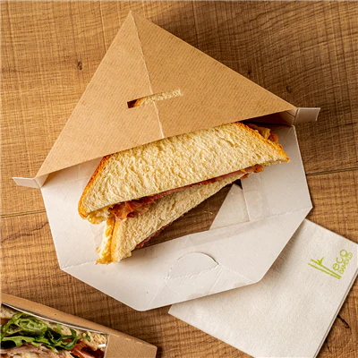 BOÎTES SANDWICH AVEC FENÊTRE THEPACK 12,4x12,4x5,5 CM NATUREL CARTON NANO-MICRO + OPP (500 UNITÉS) - REF. 253.56 - Image 4