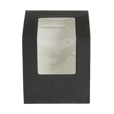 BOÎTES TORTILLA-WRAP AVEC FENÊTRE THEPACK 9,2x5,1x9,2/12,5 CM NOIR CARTON NANO-MICRO + OPP (600 UNITÉS) - REF. 256.39 - Image 3
