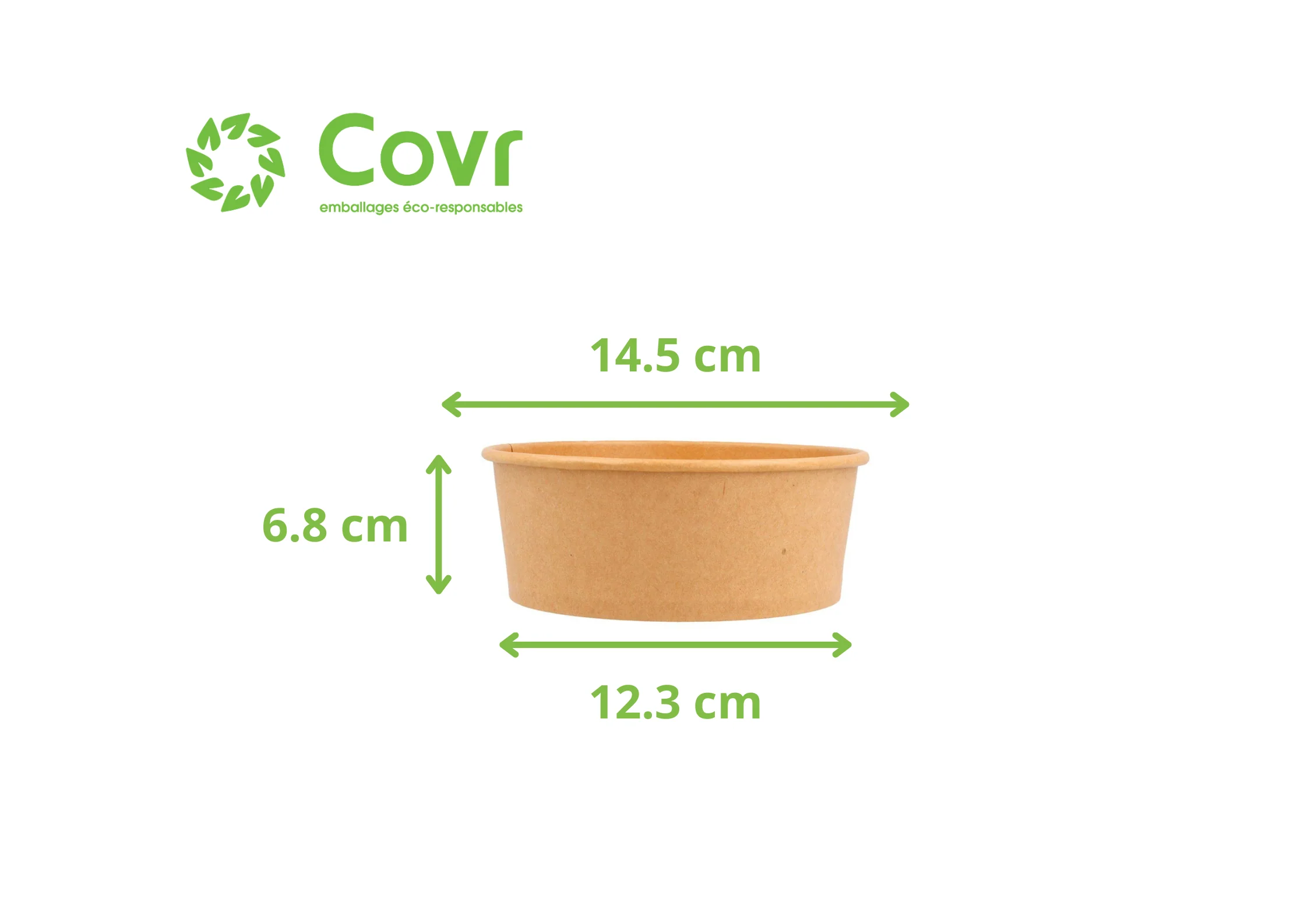 Combo Bols Kraft/saladiers carton brun 750ml + couvercles rPET - Image 2