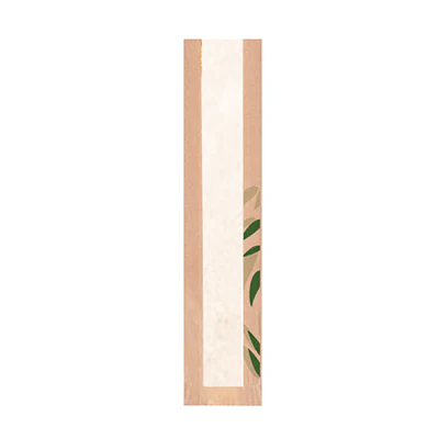 SACS À PAIN ÉCO AVEC FENÊTRE 'FEEL GREEN - JUST PAPER' 32 G/M2 9+4x35 CM NATUREL KRAFT (250 UNITÉS) - REF. 231.00