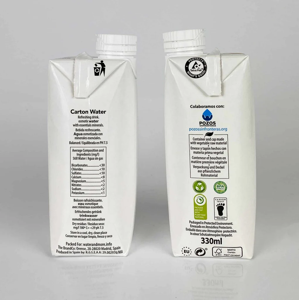 Brique d'eau en carton 1 l personnalisée (3 800 unités) - Image 3