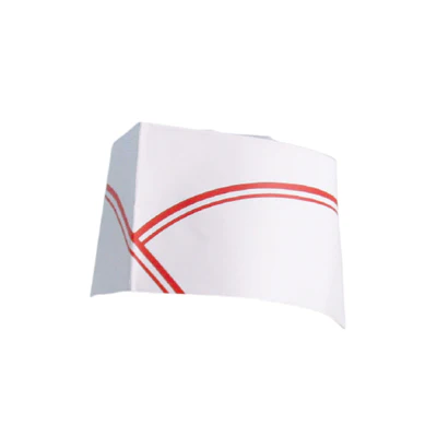 CALOTS AJUSTABLES BATEAU FRANGES ROUGES 28 CM BLANC PAPIER (100 UNITÉS) - REF. 155.04