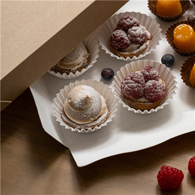 CAPSULES PETIT FOURS 50 G/M2 Ø 5x2,7 CM BLANC PARCH.INGRAISSABLE (1000 UNITÉS) - REF. 350.09 - Image 4
