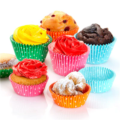 CAPSULES 'PETITS FOURS - POLKA' 50 G/M2 Ø 5x3,2 CM ASSORTI PARCH.INGRAISSABLE (1000 UNITÉS) - REF. 198.04