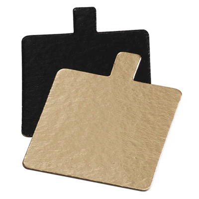 CARTONS PÂTISSERIE DEUX FACES 950 G/M2 8x8 CM OR/NOIR CARTON (250 UNITÉS) - REF. 147.21