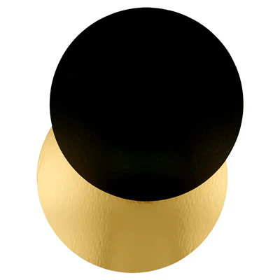 BASE POUR GÂTEAU DEUX FACES 950 G/M2 Ø 24 CM OR/NOIR CARTON (100 UNITÉS) - REF. 147.30