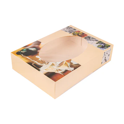 50 U. BOÎTES CATERING AVEC FENÊTRE 325 G/M2 35x25x8 CM QUADRICHROMIE CARTON (50 UNITÉS) - REF. 154.98