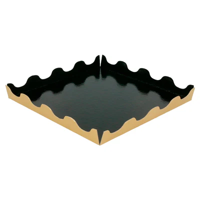 BASES AVEC RABATS 750 G/M2 24x24+2 CM OR/NOIR CARTON (50 UNITÉS) - REF. 147.36