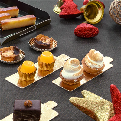 CARTONS PÂTISSERIE DEUX FACES 950 G/M2 4,5x13 CM OR/NOIR CARTON (250 UNITÉS) - REF. 147.22 - Image 3