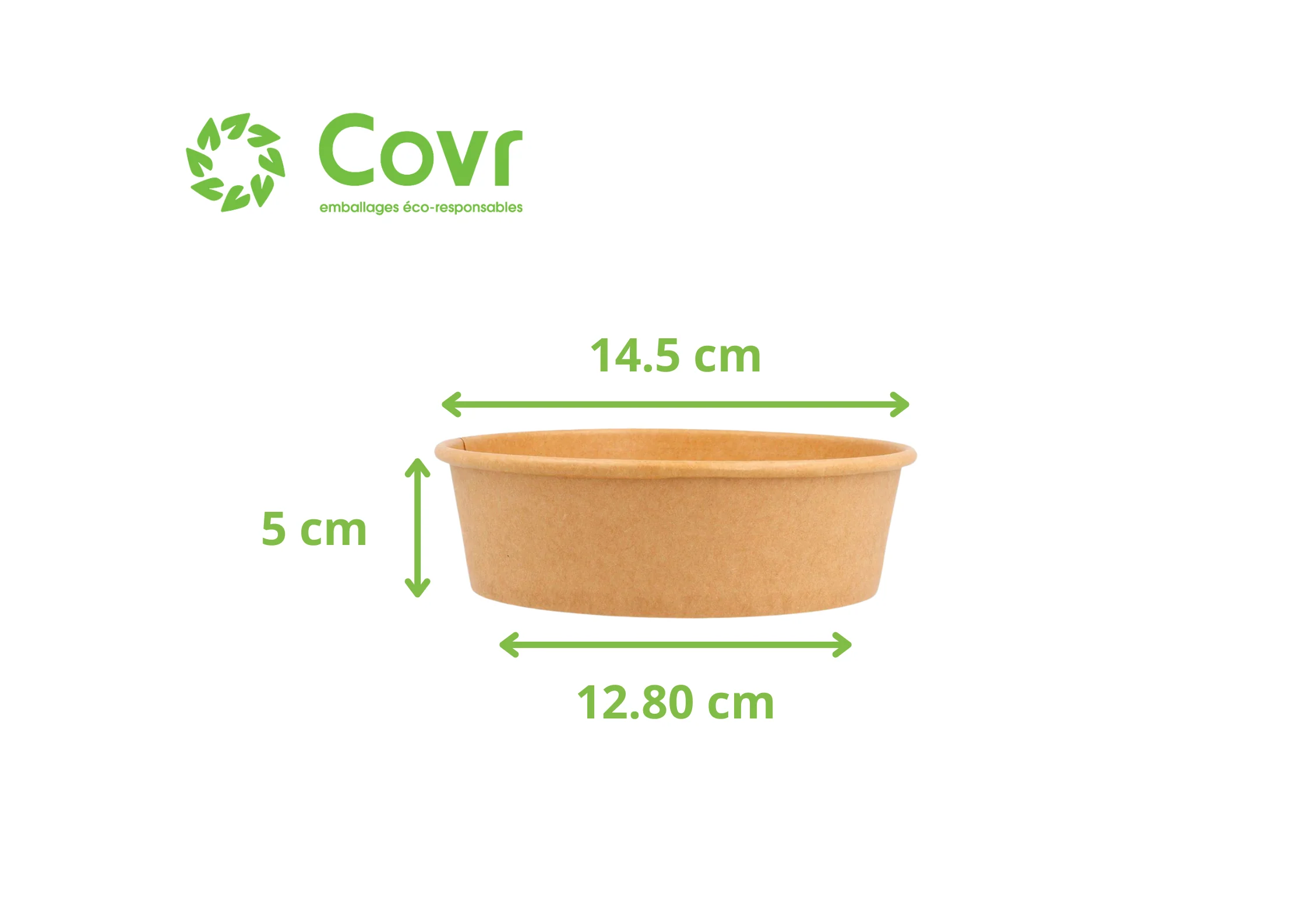 Combo Bols Kraft/Saladiers Carton brun 550ml + couvercles rPET - Image 2