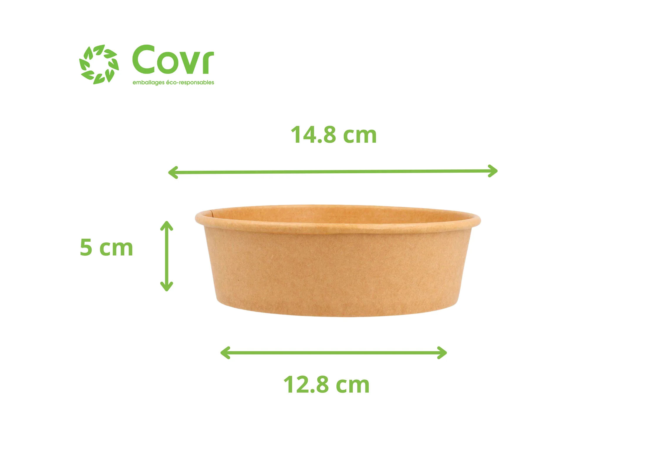 Combo Bols Kraft/Saladiers Carton brun 550ml + couvercles rPET - Image 3