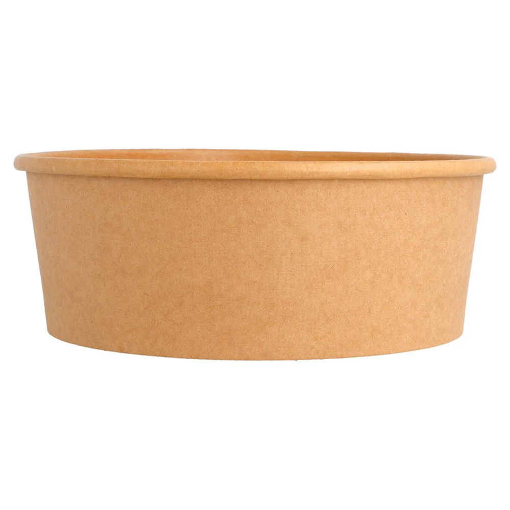 Combo Bols Kraft/Saladiers Carton brun 1300ml + couvercles rPET - Image 5