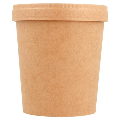 COMBO RÉCIPIENTS + COUVERCLES 480 ML - 16 oz 340 + 18 PE G/M2 Ø 9,7/7,5x10 CM NATUREL KRAFT (250 UNITÉS) - REF. 221.86 - Image 3