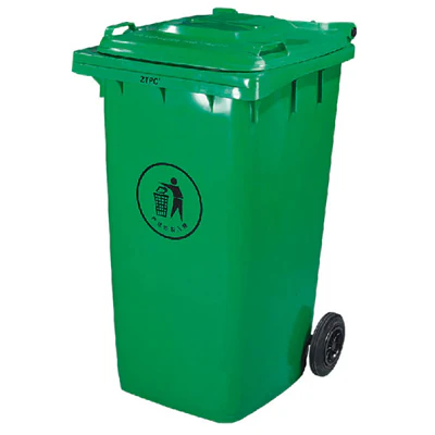 CONTENEUR AVEC COUVERCLE, 2 ROUES 240 L 74x60x101 CM VERT HDPE (1 UNITÉS) - REF. 115.67