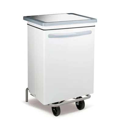 CONTENEUR MOBILE AVEC PÉDALE 70 L 47x42x73 CM BLANC METAL (1 UNITÉS) - REF. 157.69