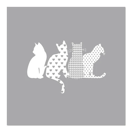 Serviettes. 3 plis pliage 33 cm x 33 cm "Cats" (200 unités)