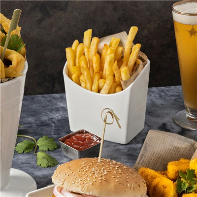 BOÎTES À FRITES S AKALA 12,4x6,5x12,7 CM BLANC PORCELAINE (6 UNITÉS) - REF. 260.56 - Image 5
