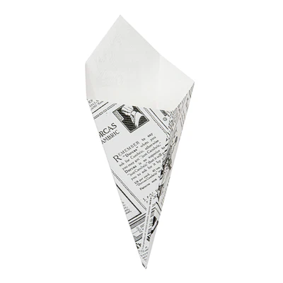 CORNETS FRITES THEPACK 'TIMES' 100 G 12,8x21,7 CM BLANC CARTON NANO-MICRO (1600 UNITÉS) - REF. 234.43