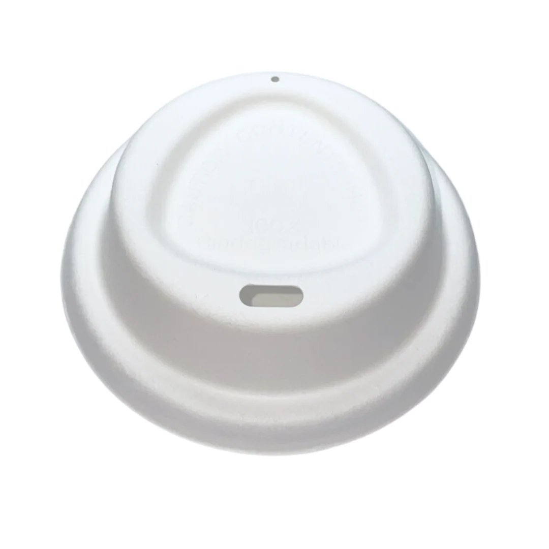Couvercle en bagasse blanc 80mm