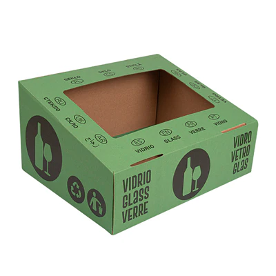 COUVERCLE EN VERRE 38,4x31,1x12 CM VERT CARTON (10 UNITÉS) - REF. 251.41