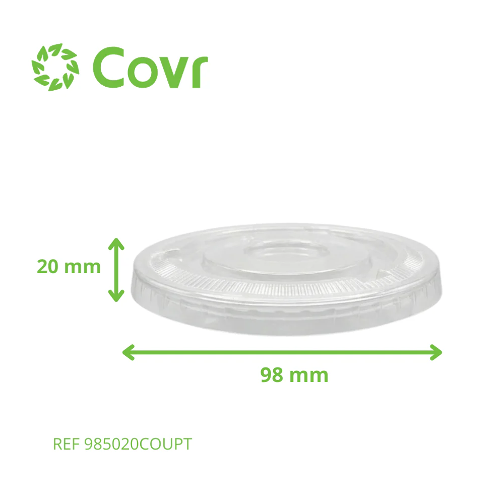 Couvercle plat rPET pour Pots dessert en Plastique (98mm) - Image 2