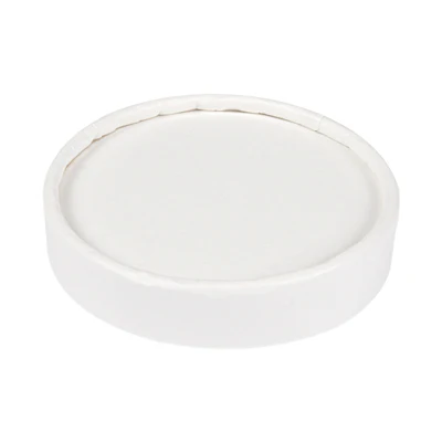 COUVERCLES POTS À GLACES 120 ML 280 + 18 PE G/M2 Ø7,7 CM BLANC CARTON (1000 UNITÉS) - REF. 233.27