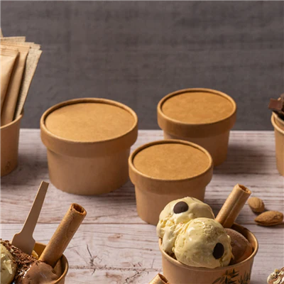 COUVERCLES POTS À GLACES 120 ML 280 + 18 PE G/M2 Ø7,7 CM MARRON CARTON (1000 UNITÉS) - REF. 233.28 - Image 4