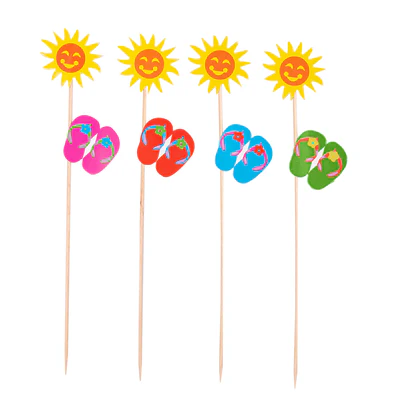 DÉCORS POUR GLACES - ÉTÉ 20 (h) CM ASSORTI BOIS (100 UNITÉS) - REF. 220.20