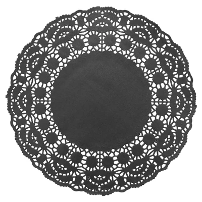 DENTELLES RONDES AJOURÉES 40 G/M2 Ø 24 CM NOIR PAPIER (250 UNITÉS) - REF. 169.81