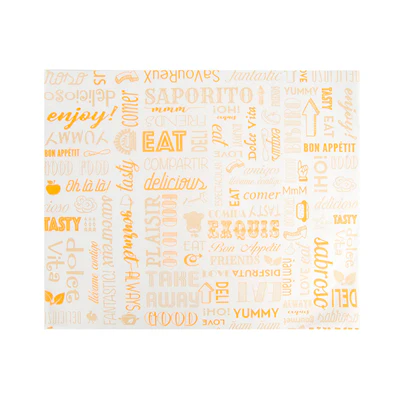 PAPIER INGRAISSABLES BASKET PFAS FREE 'ORANGE PAROLE' 35 G/M2 31x38 CM BLANC PARCH.INGRAISSABLE (1000 UNITÉS) - REF. 229.65
