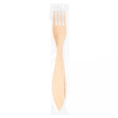 FOURCHETTES ANGULAIRES EMBALLÉES WOOD 15 CM NATUREL BOIS (100 UNITÉS) - REF. 112.37