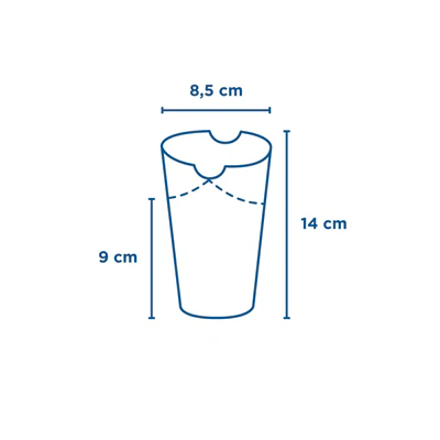 GOBELET À FRITES AVEC FERMETURE 16OZ - 480 ML 200 + 25PE G/M2 8,5x14 CM MARRON CARTON (50 UNITÉS) - REF. 350.01 - Image 3