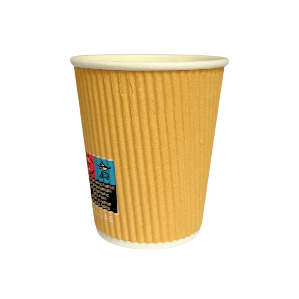 Gobelet Carton Double Paroi Strié 8 oz / 25 cl