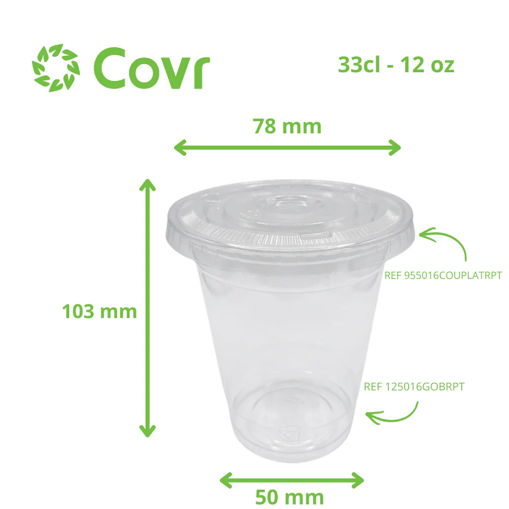 Couvercle plat rPET pour Gobelets et Pots dessert en Plastique (95mm) - Image 3