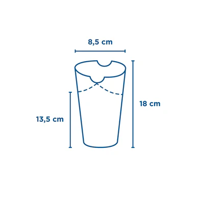 GOBELETS À FRITES AVEC FERMETURE 'PAROLE' 22 OZ - 660 ML 220 + 18PE G/M2 8,5x18 CM BLANC CARTON (50 UNITÉS) - REF. 229.63 - Image 3
