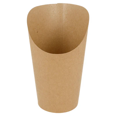 GOBELETS À FRITES OUVERTS 16 OZ - 480 ML 200 + 20PE G/M2 Ø8,5x13,5 CM MARRON CARTON (50 UNITÉS) - REF. 221.19