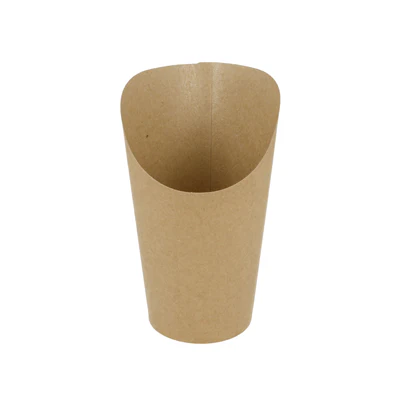 GOBELETS A FRITES OUVERTS 9 OZ - 270 ML 200 + 20PE G/M2 Ø7x11,5 CM MARRON CARTON (2500 UNITÉS) - REF. 233.46