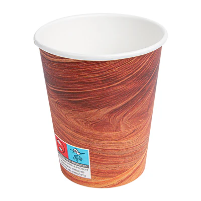 GOBELETS BOISSONS CHAUDES 1 PAROI 'ARIZONA' 240 ML 280 + 18 PE G/M2 Ø8/5,6x9,2 CM MARRON CARTON (1000 UNITÉS) - REF. 255.04