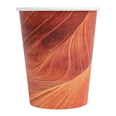 GOBELETS BOISSONS CHAUDES 1 PAROI 'ARIZONA' 240 ML 280 + 18 PE G/M2 Ø8/5,6x9,2 CM MARRON CARTON (1000 UNITÉS) - REF. 255.04 - Image 2
