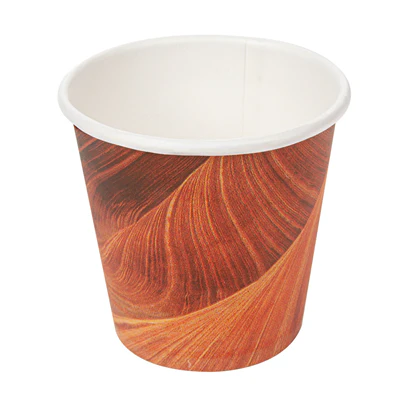 GOBELETS BOISSONS CHAUDES 1 PAROI 'ARIZONA ESPRESSO' 55 ML 230 + 18 PE G/M2 Ø5/3,5x4,9 CM MARRON CARTON (1000 UNITÉS) - REF. 255.07