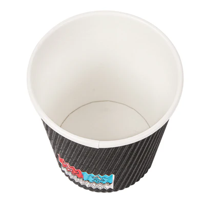 GOBELETS BOISSONS CHAUDES DOUBLE PAROI 180 ML - 6 oz 260 + 250 + 18 PE G/M2 Ø7,2/5,3x7,8 CM NOIR CARTON (1000 UNITÉS) - REF. 220.52 - Image 3